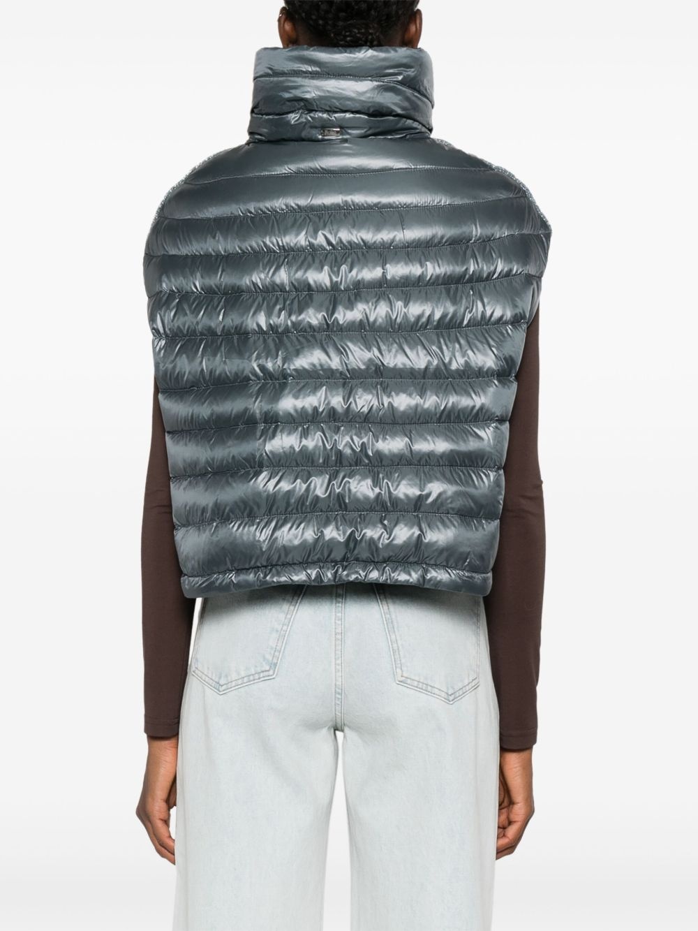 quilted high-neck gilet - 4