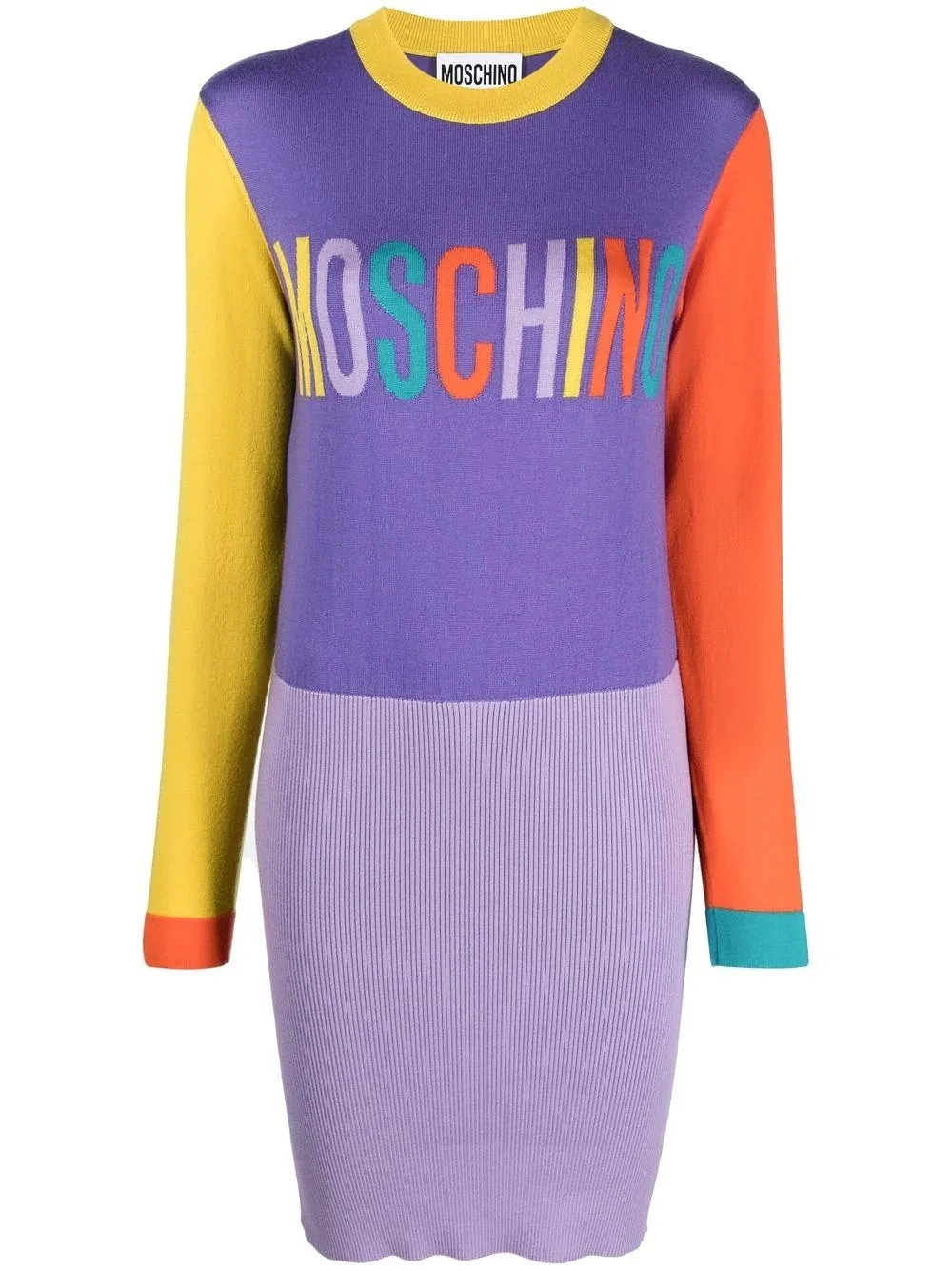 embroidered-logo knitted dress - 1