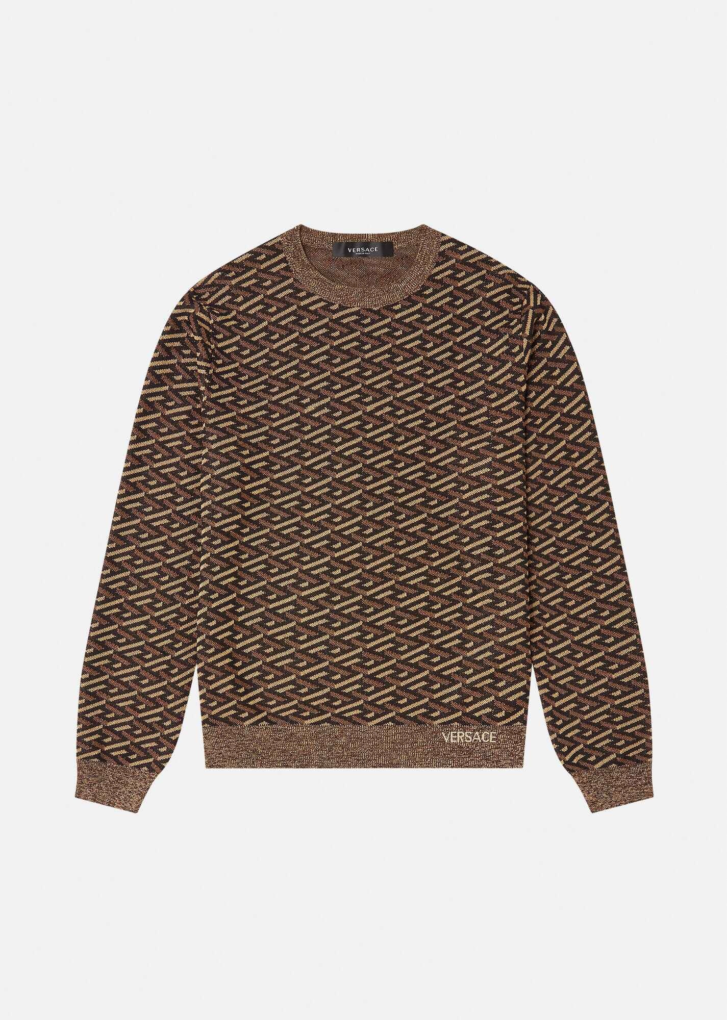 La Greca Metallic Jacquard Sweater - 1