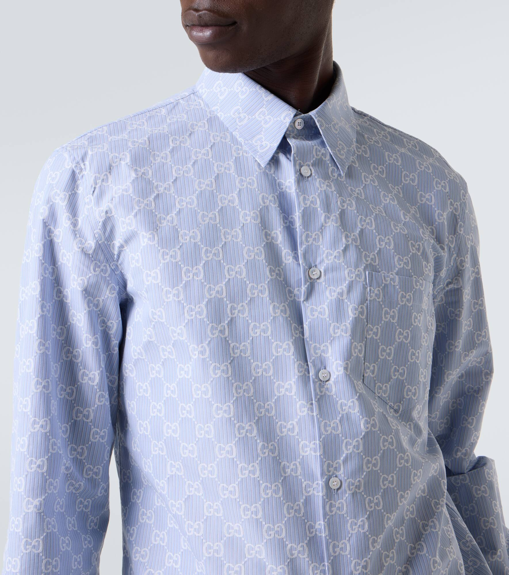 GG cotton and silk jacquard shirt - 5