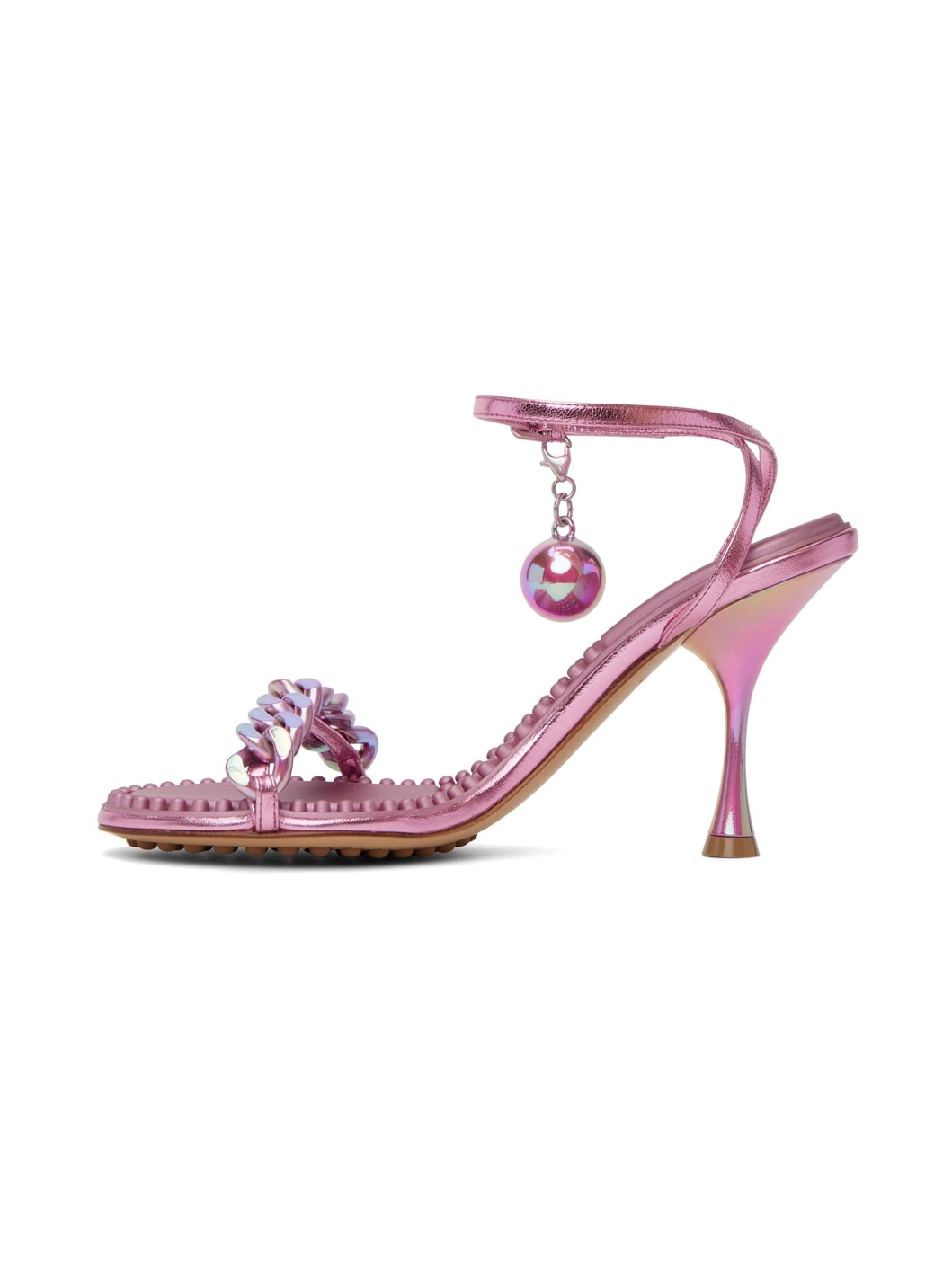 Pink Dot Heeled Sandals - 3
