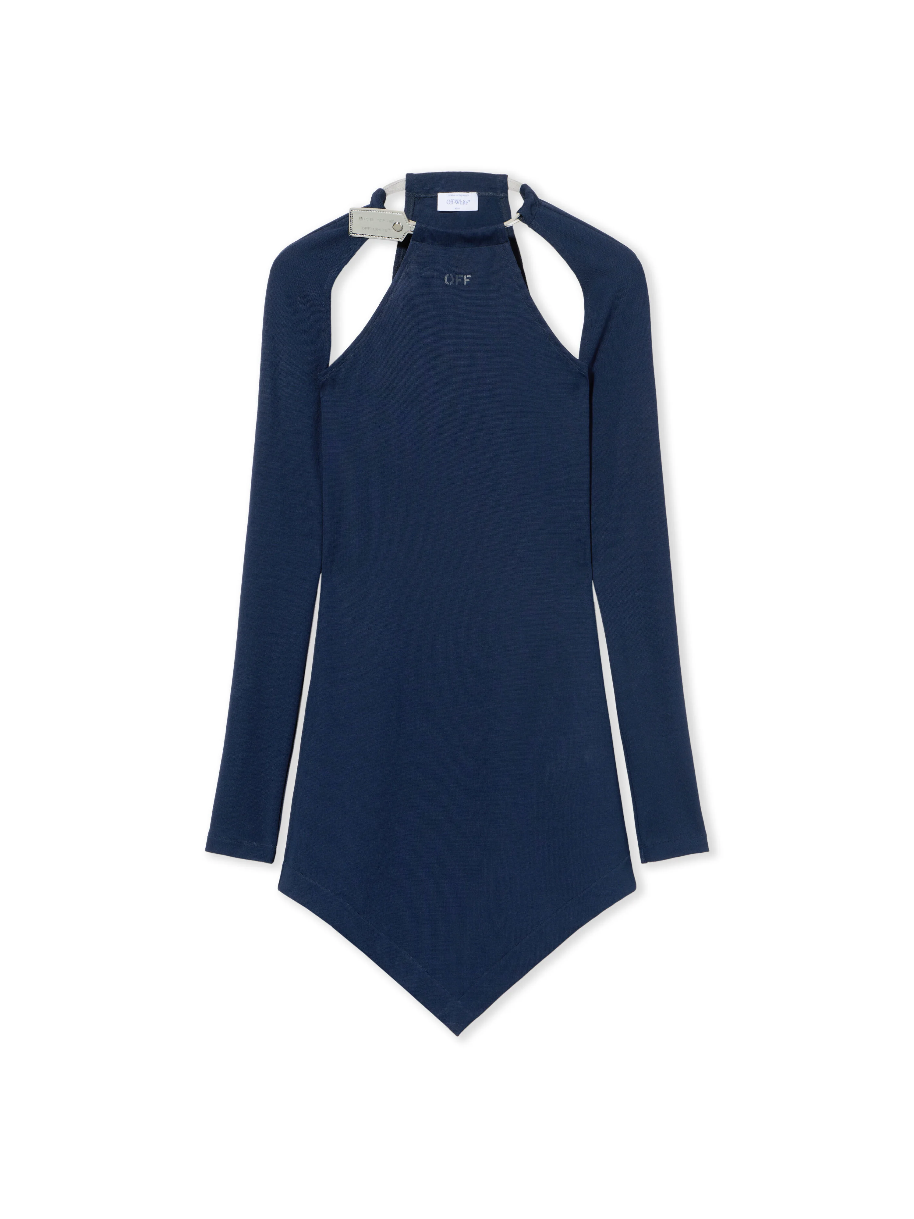 Heavy Jersey Silver Tie Mini Dress - 1