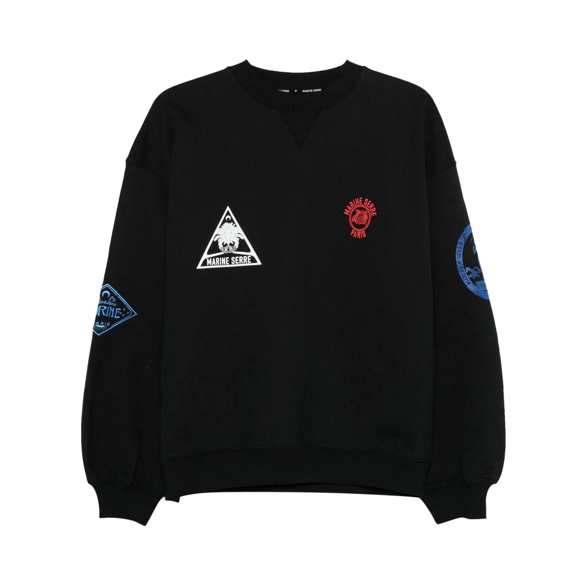 Marine Serre Souvenir Fleece Oversized Sweatshirt 'Black' - 1
