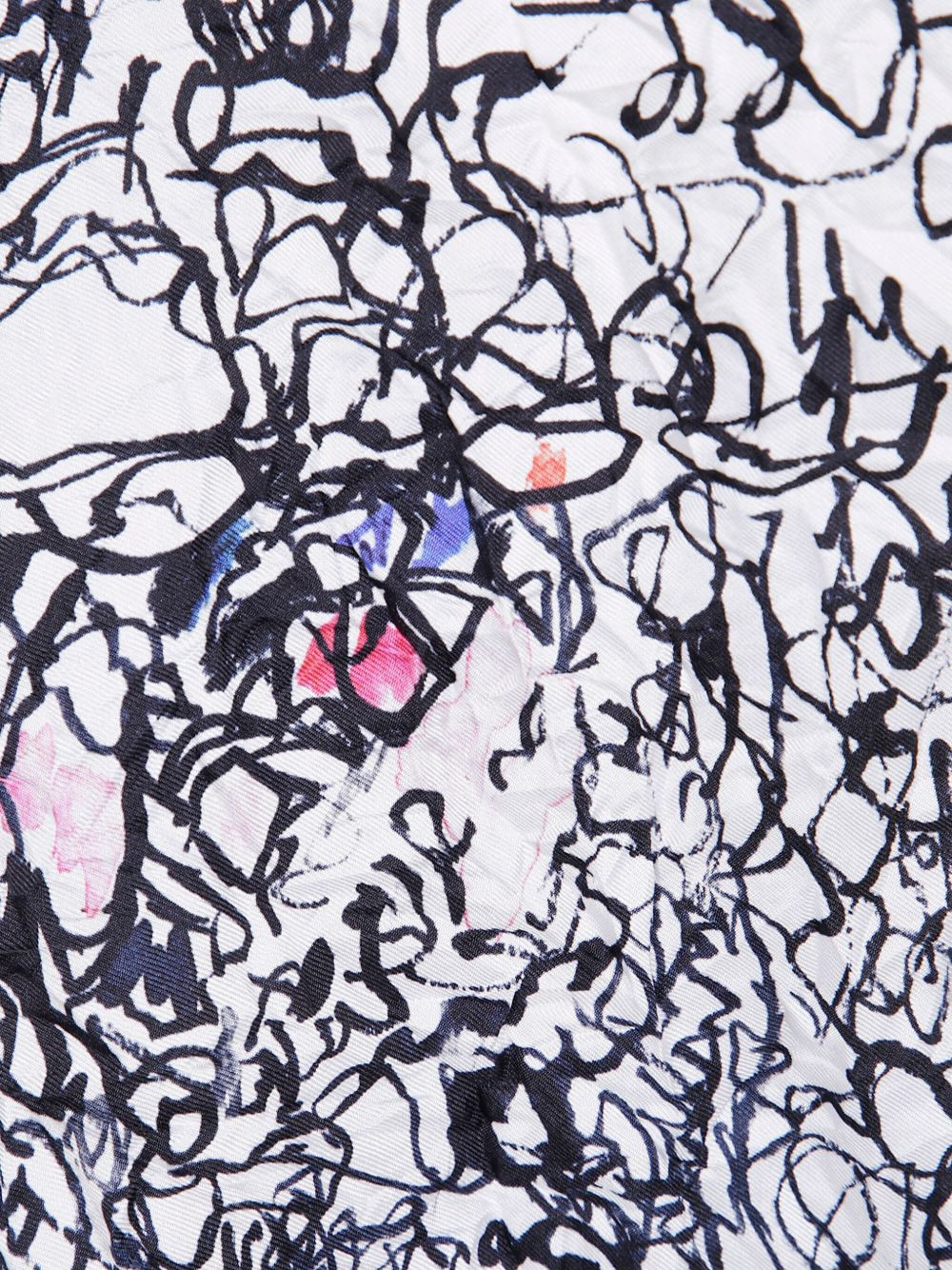 scribble-print silk blouse - 3