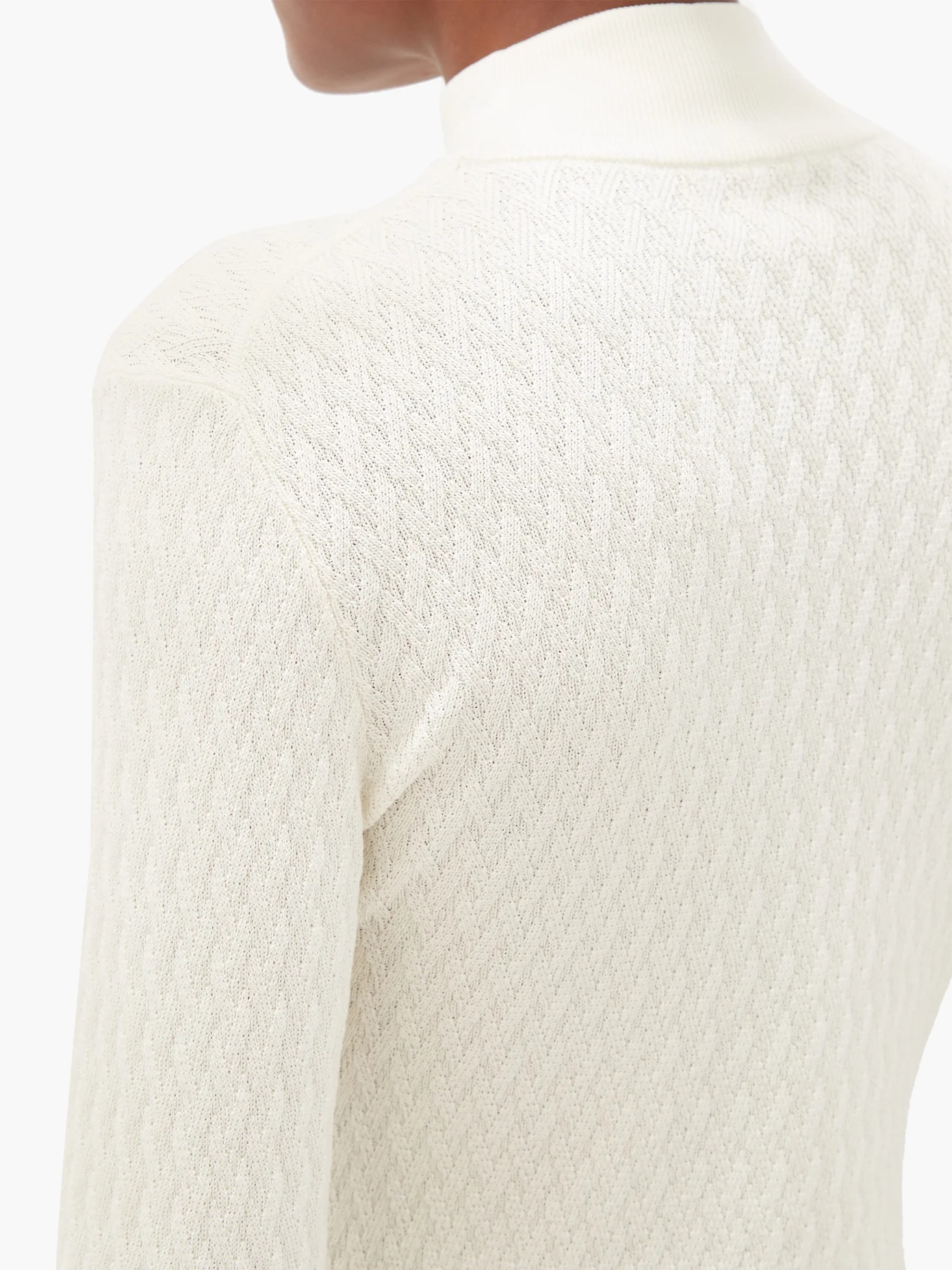 High-neck knitted-silk sweater - 4