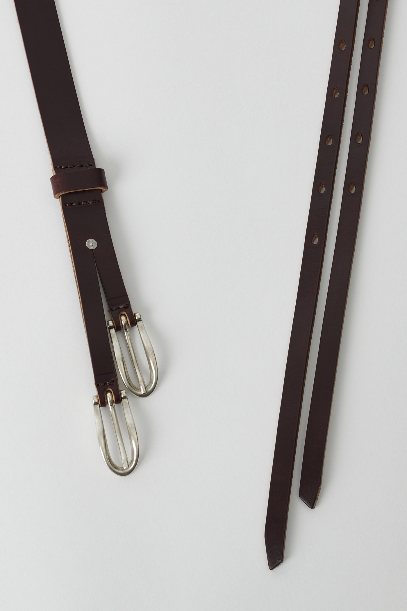 Twin Tongue Belt Burgundy Chromexcel Leather - 2