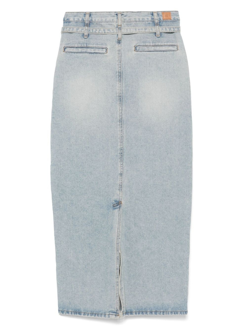 LOW CLASSIC belted denim maxi skirt outlook