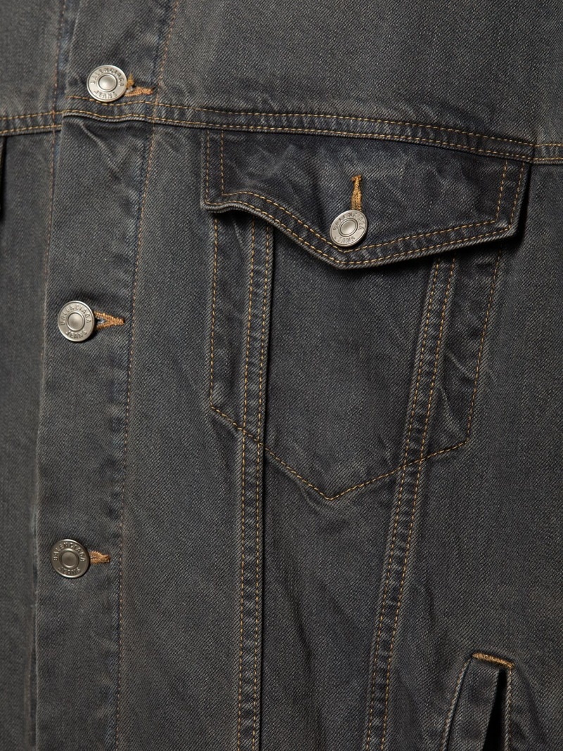 Layered silk & cotton denim jacket - 5