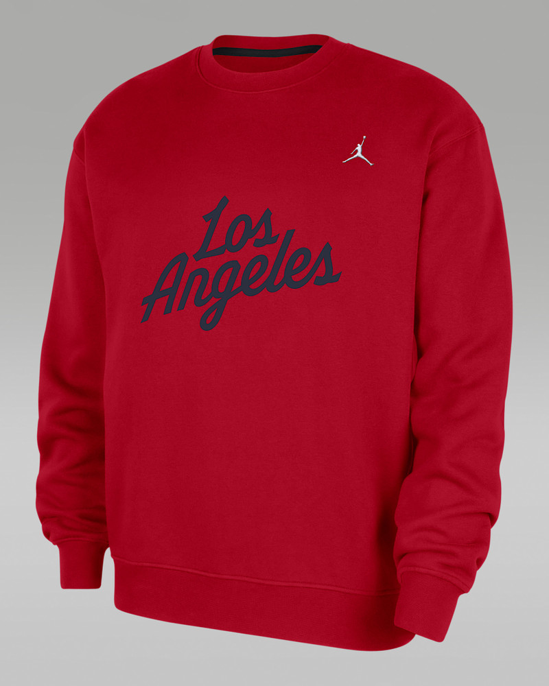 LA Clippers Statement Essentials Men's Jordan NBA Fleece Crew-Neck Sweatshirt 1