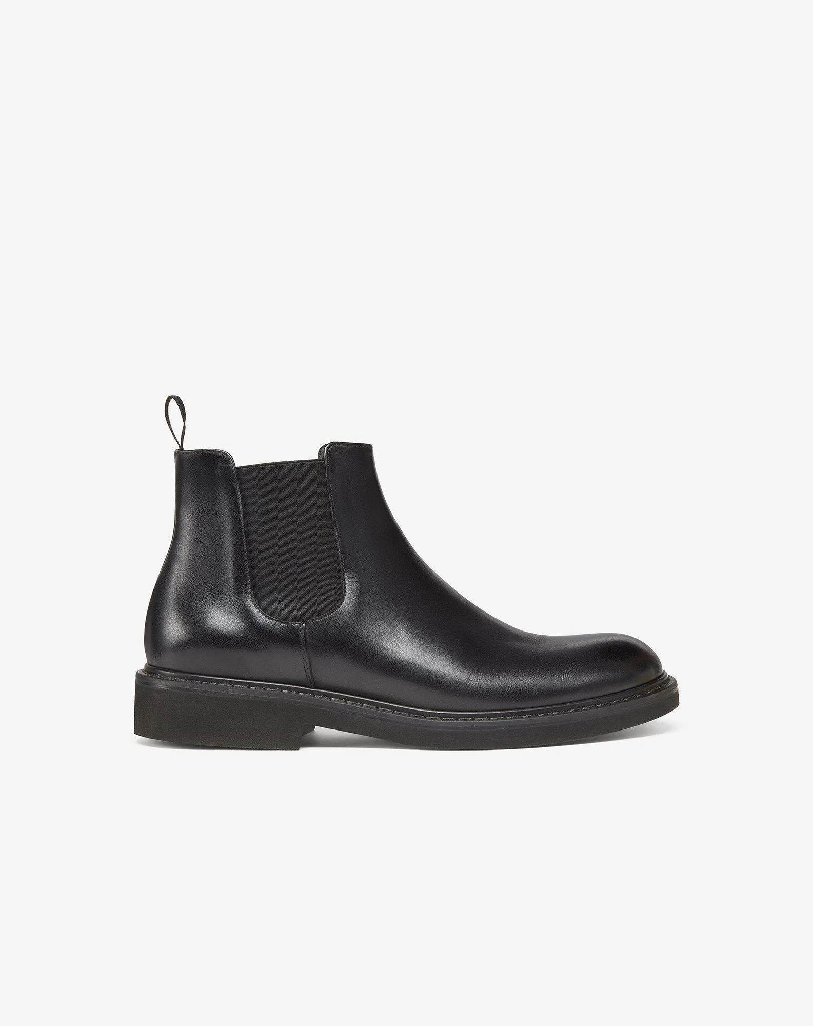 Black aged calfskin Chelsea boots - 1