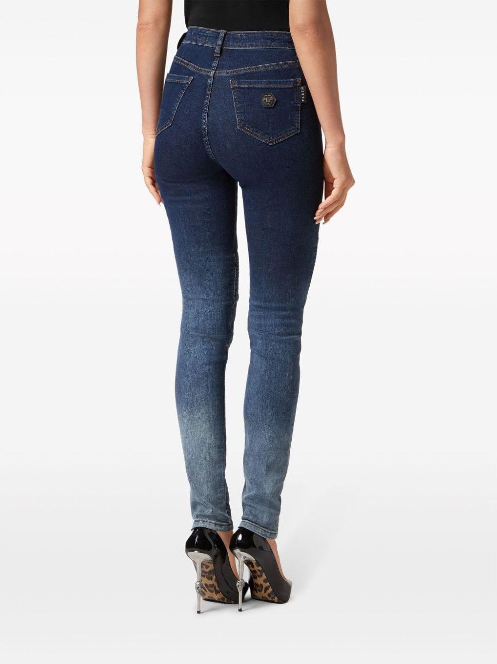 logo-patch cotton blend skinny jeans - 4