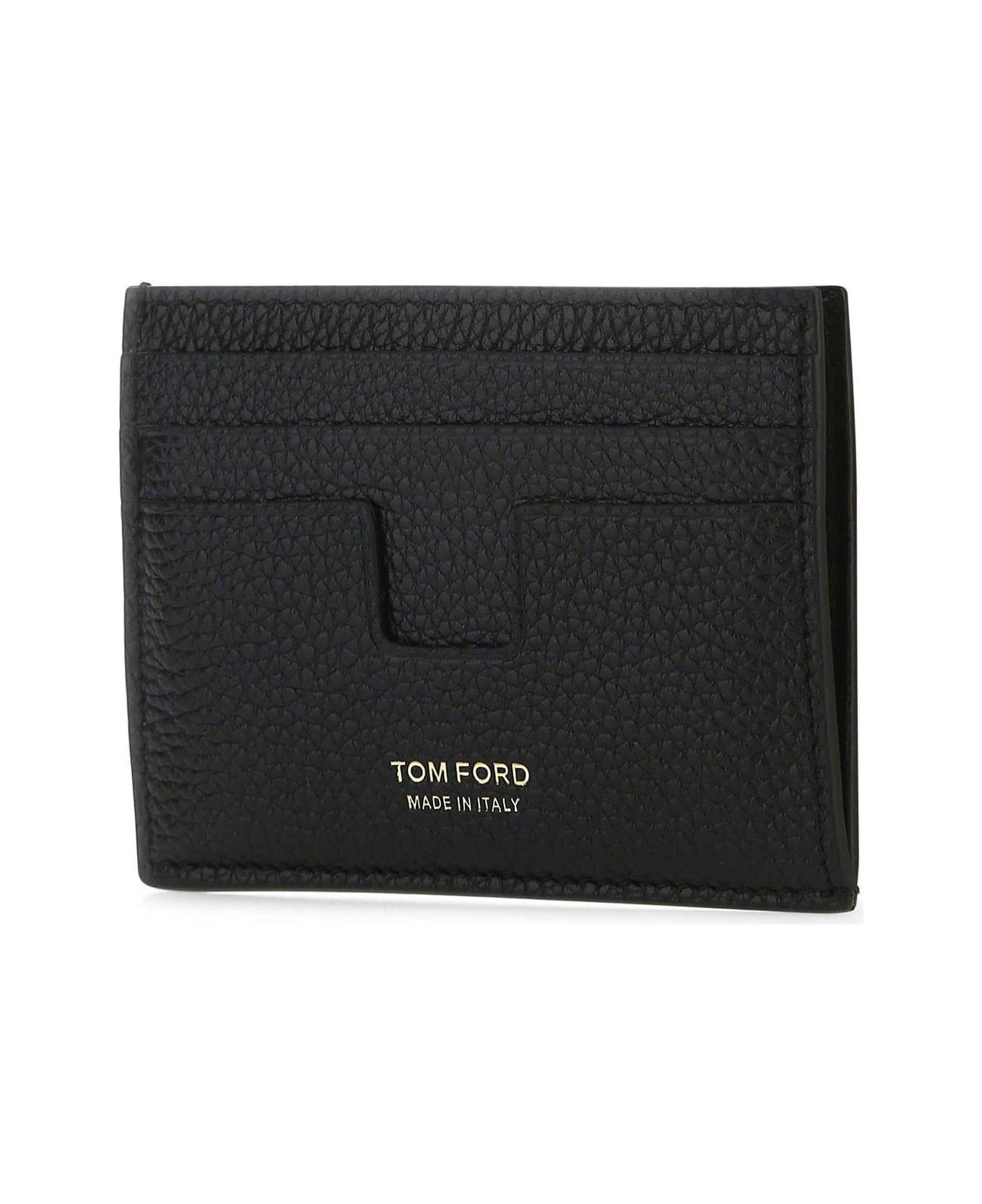 Black Leather Card Holder - 2