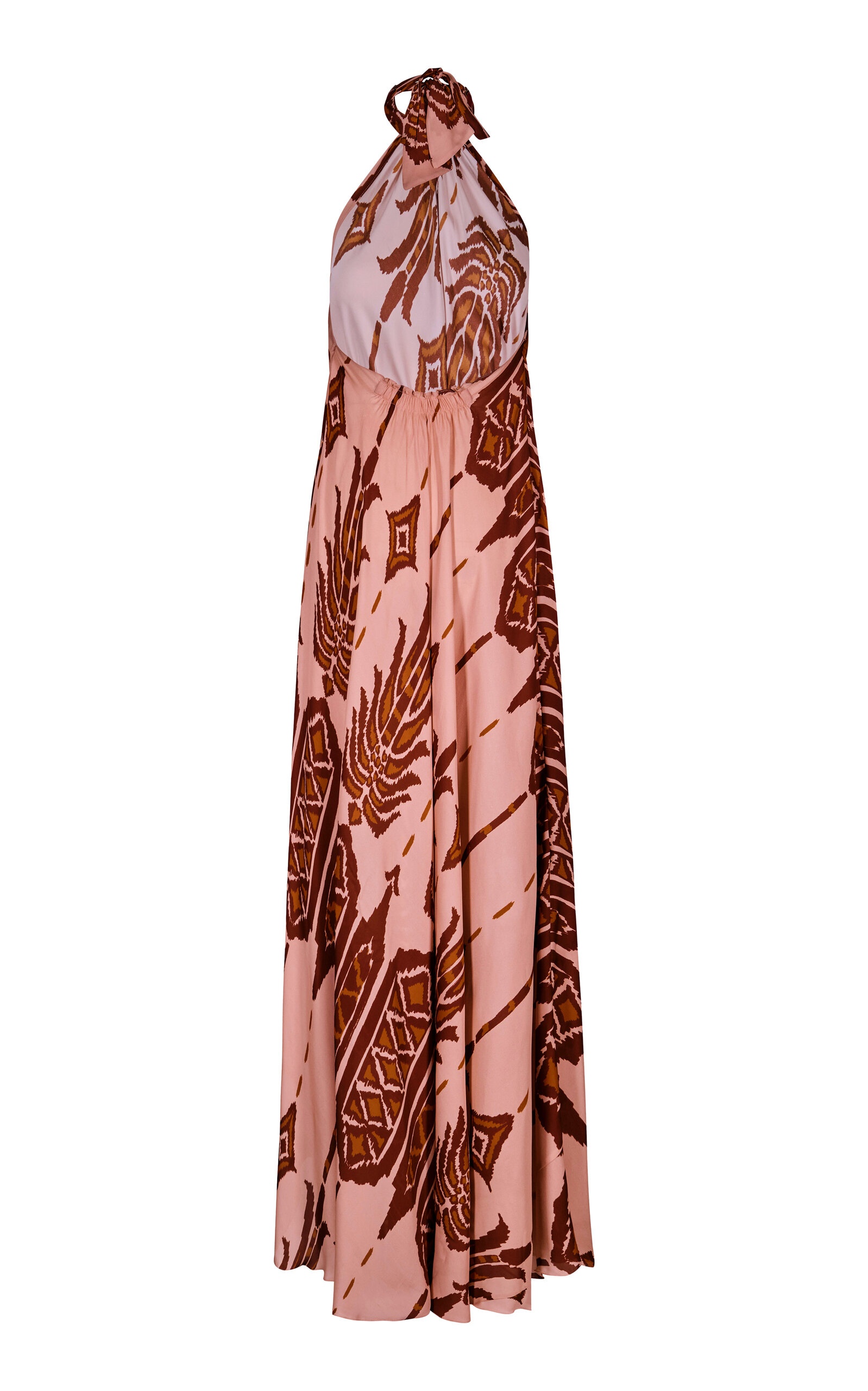 Mohican Song Embellished Silk Maxi Dress burgundy - 3