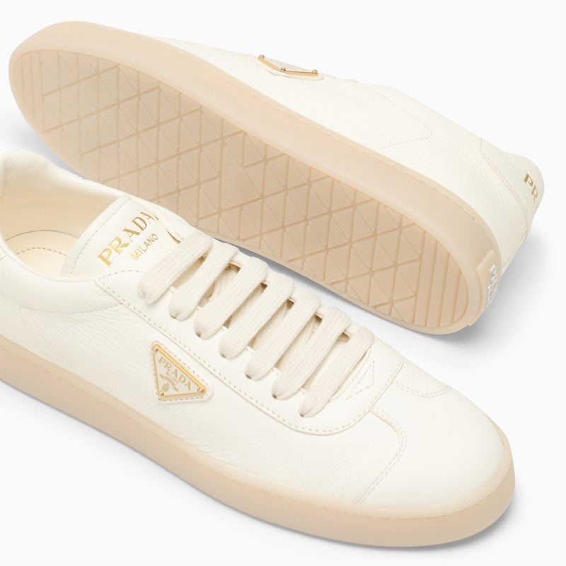 Prada Prada Ivory Leather Trainer Women | luosophy | REVERSIBLE