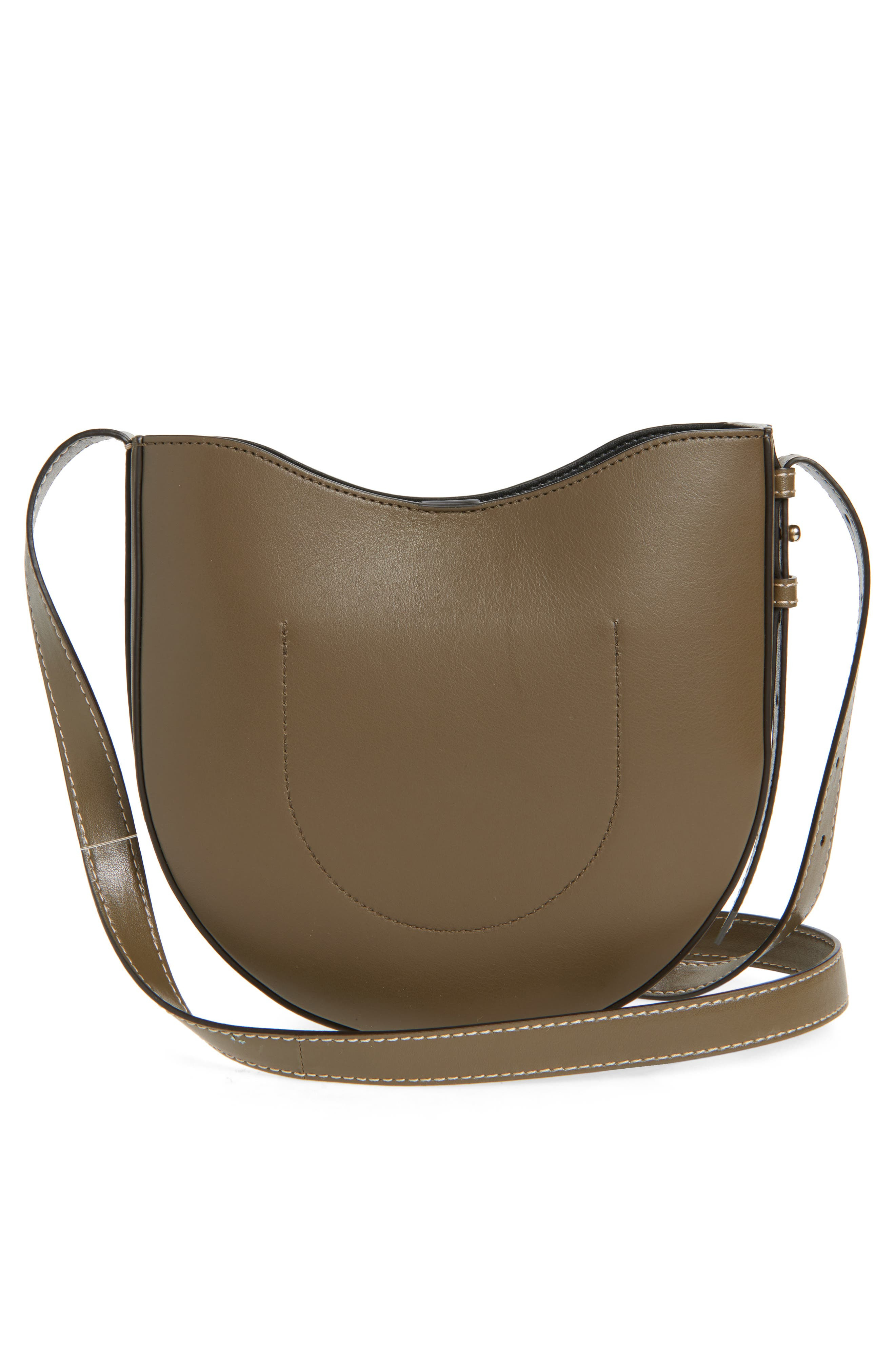 Victoria Beckham Dia Leather Crossbody in Dark Khaki at Nordstrom - 2