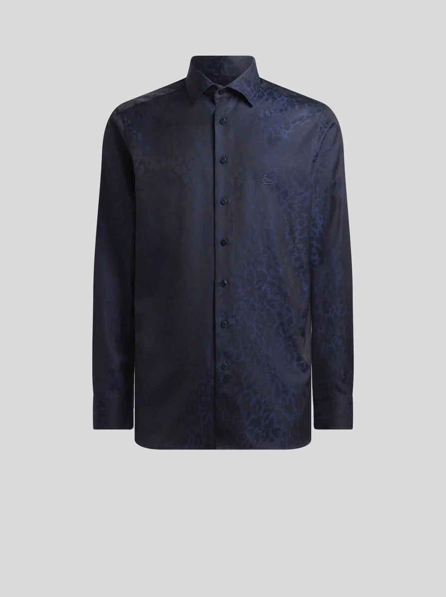 COTTON JACQUARD SHIRT WITH ANIMAL MOTIF - 1