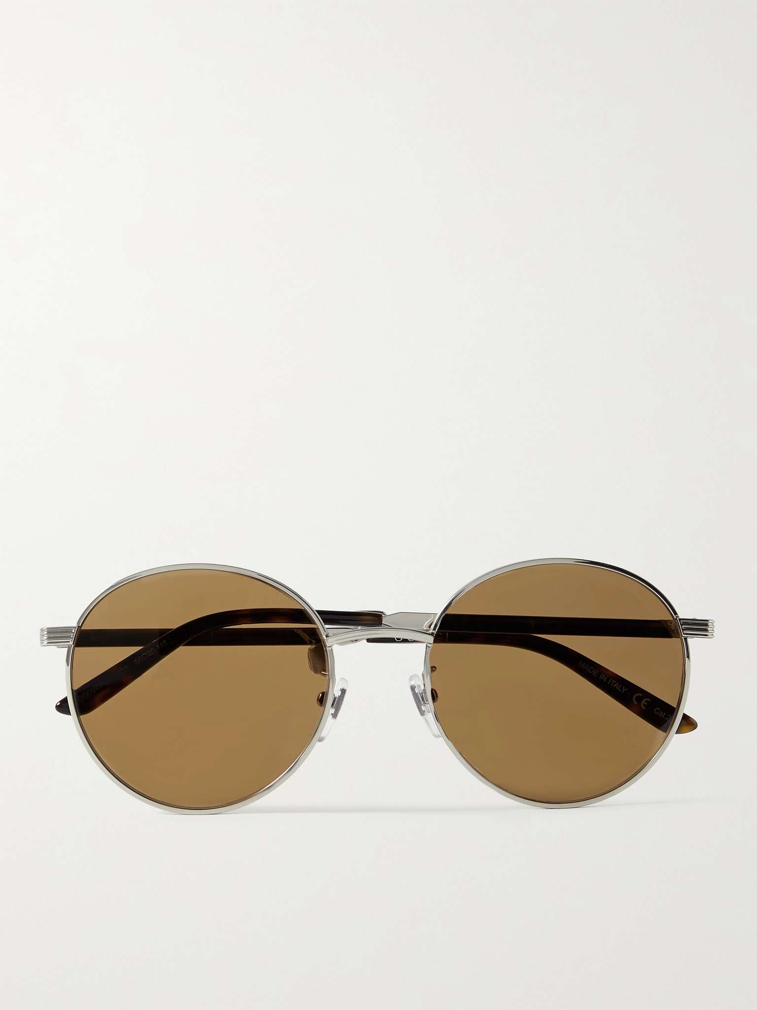 Round-Frame Silver-Tone Sunglasses - 1