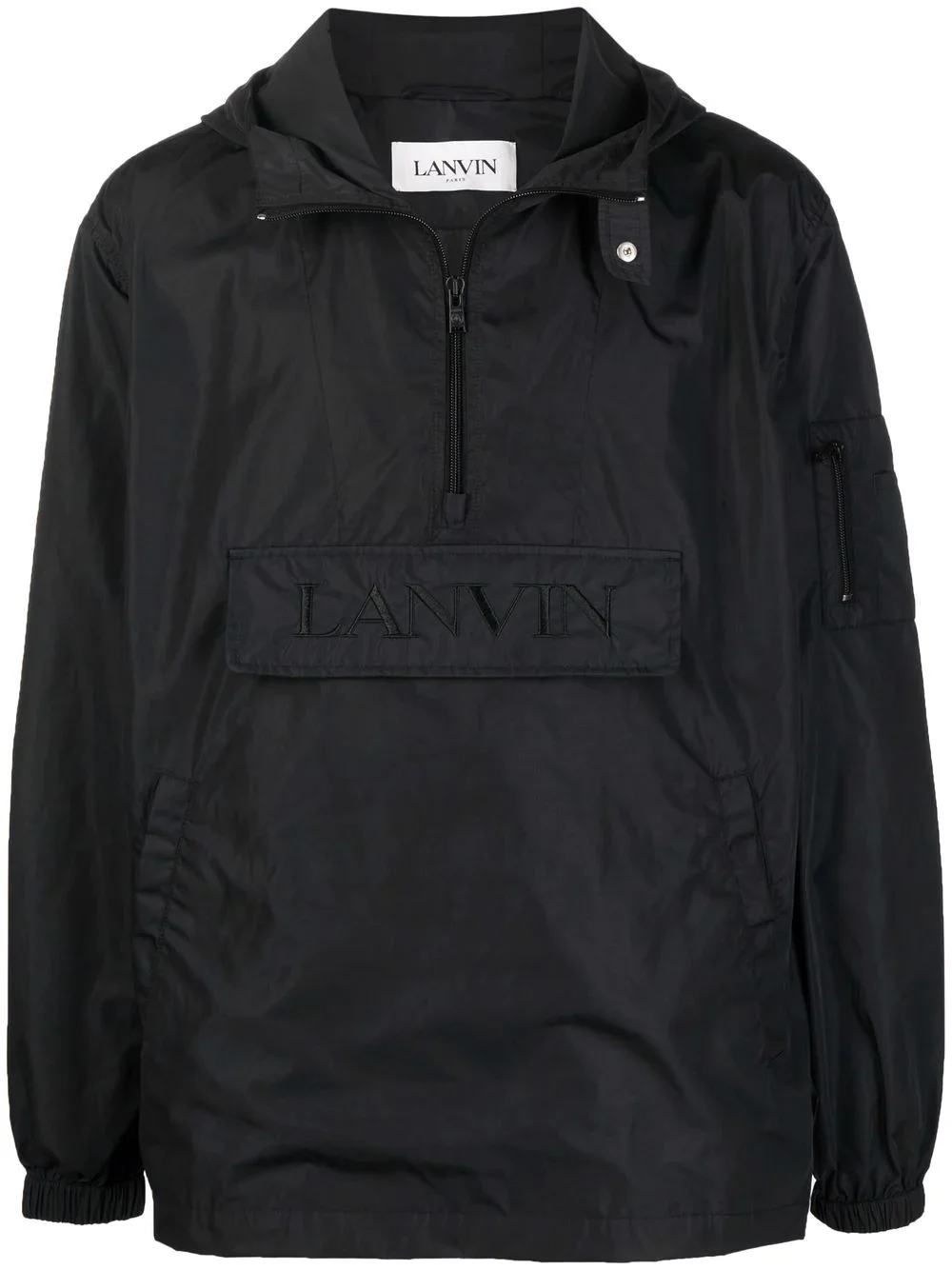 logo-embroidered zip-front windbreaker jacket - 1