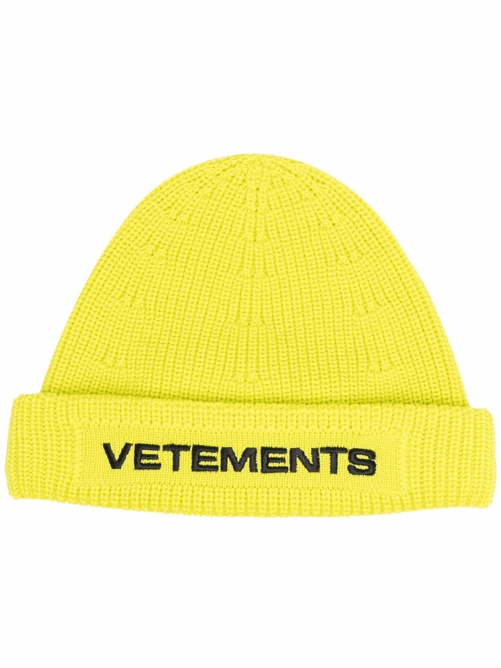 embroidered-logo merino beanie - 1