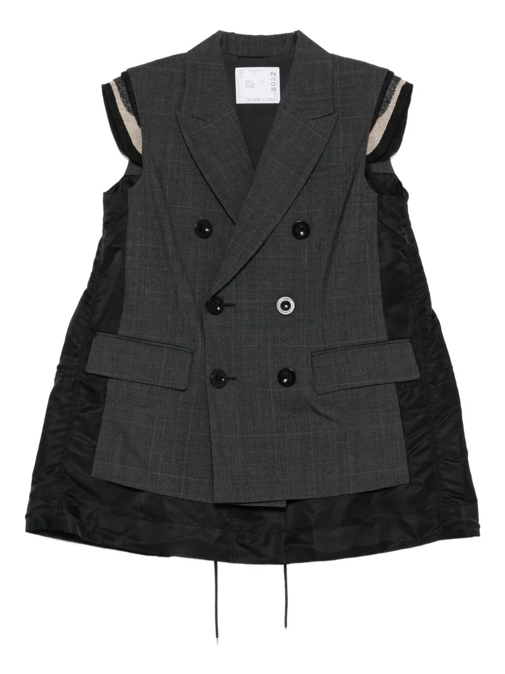 Glen double-breasted checked vest - 1