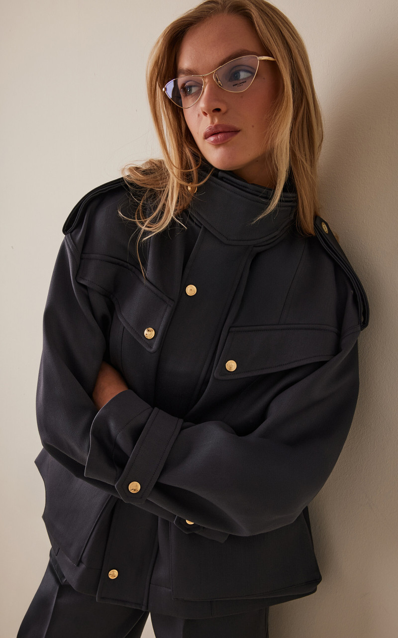 SAINT LAURENT Cat-Eye Metal Glasses gold outlook