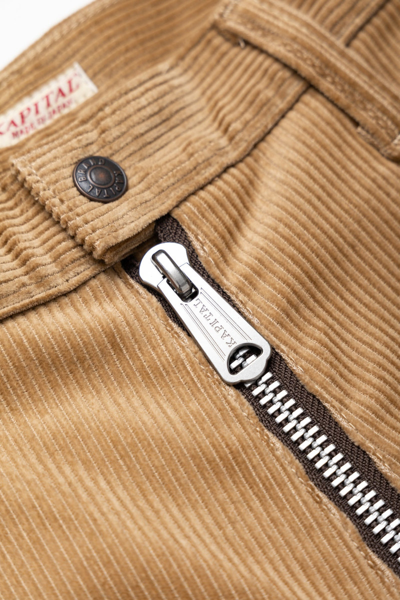 8oz Corduroy ZIPPER PORT Baggy Pants - Beige 6