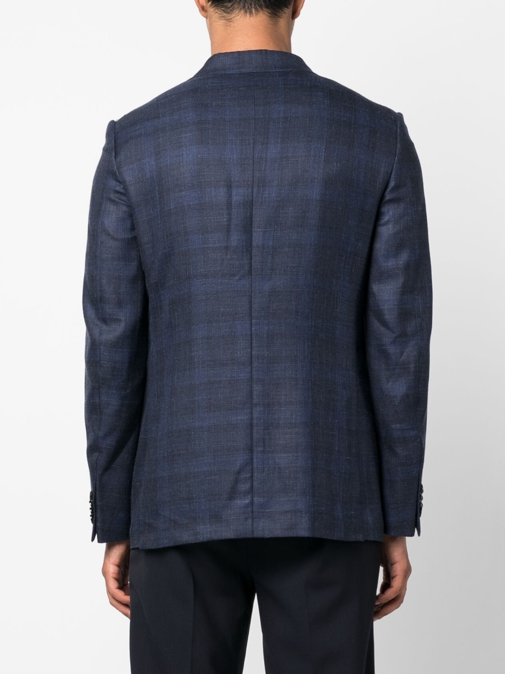 plaid-print single-breasted blazer - 4