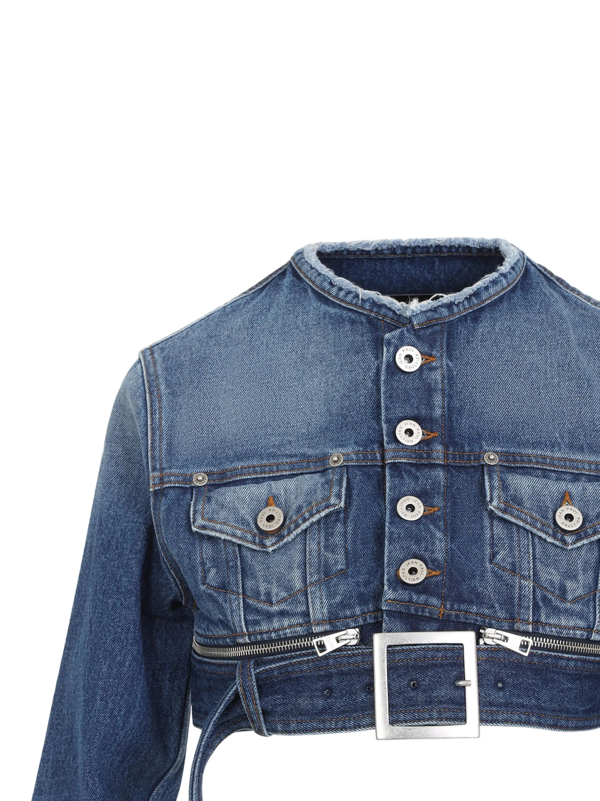 cropped denim jacket - 3