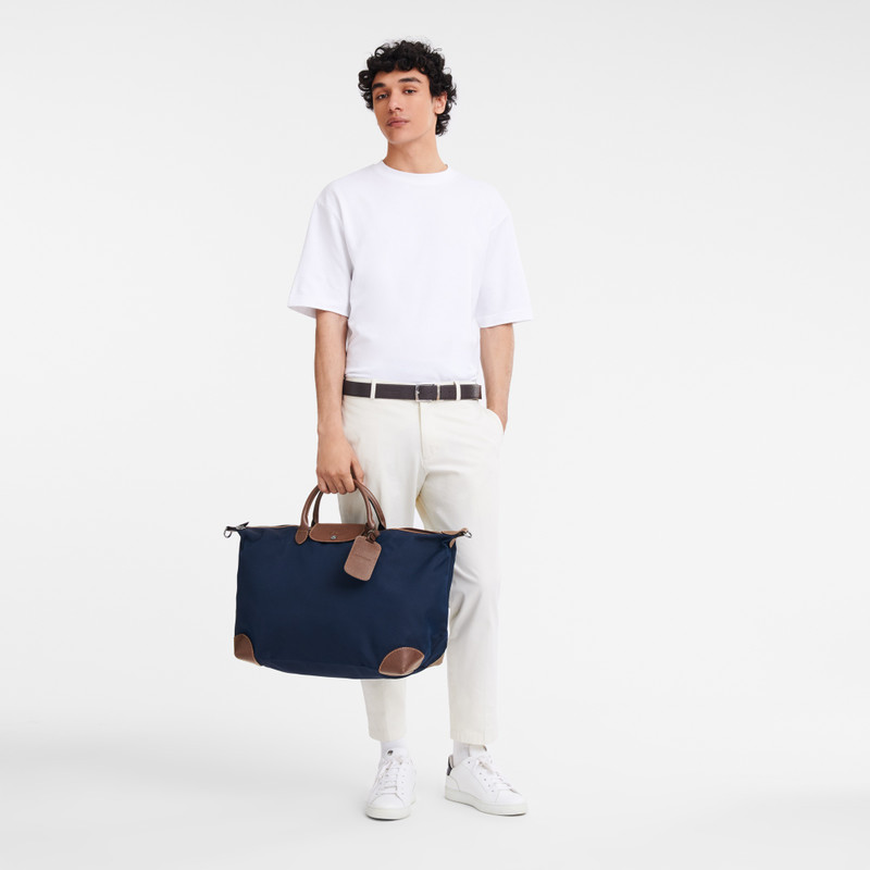 Longchamp Boxford M Travel bag Blue - Canvas outlook