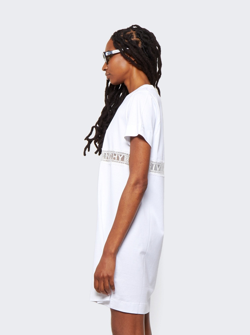 Lace Incrustation T-shirt Dress White 4