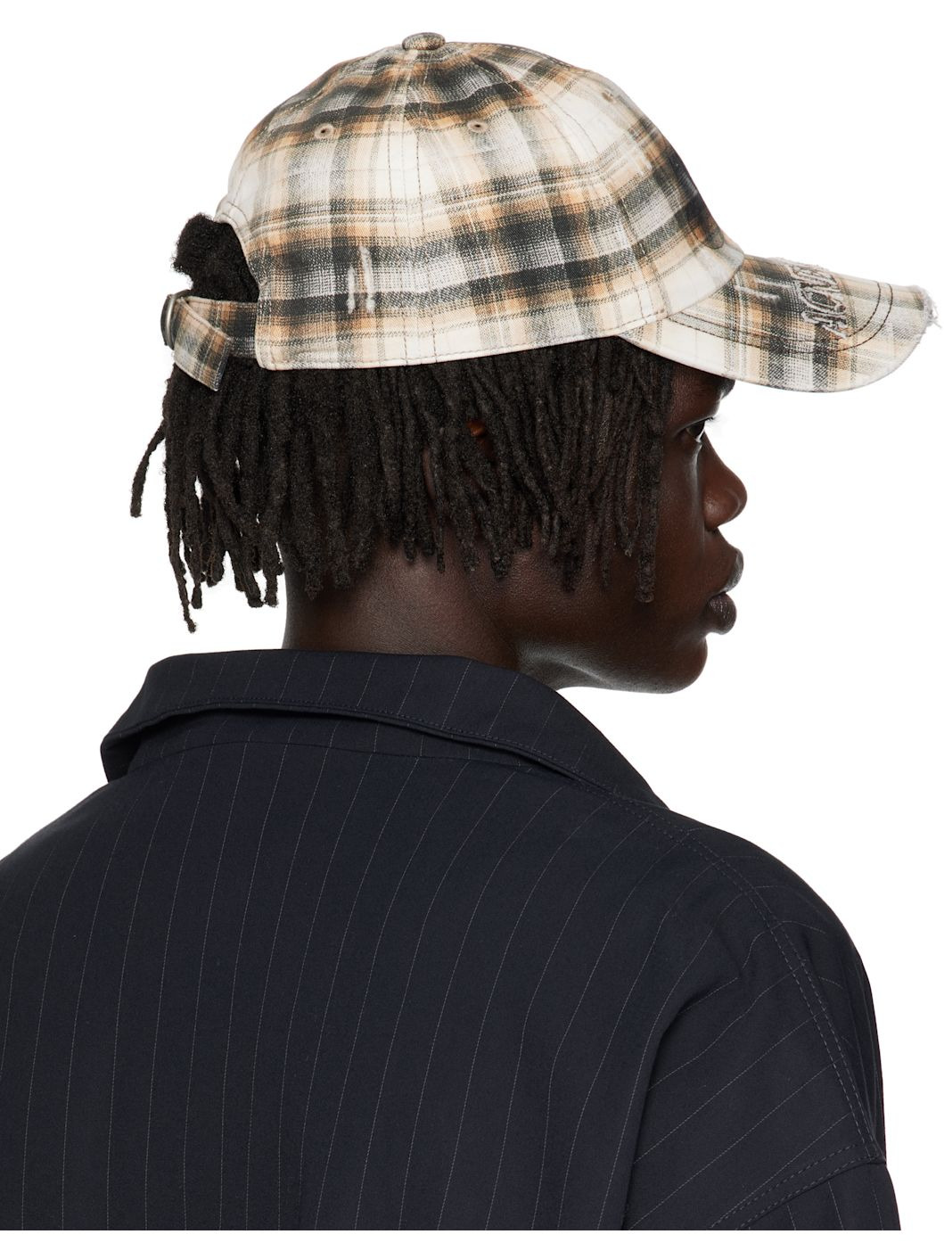 Beige & Black Distressed Cap - 3