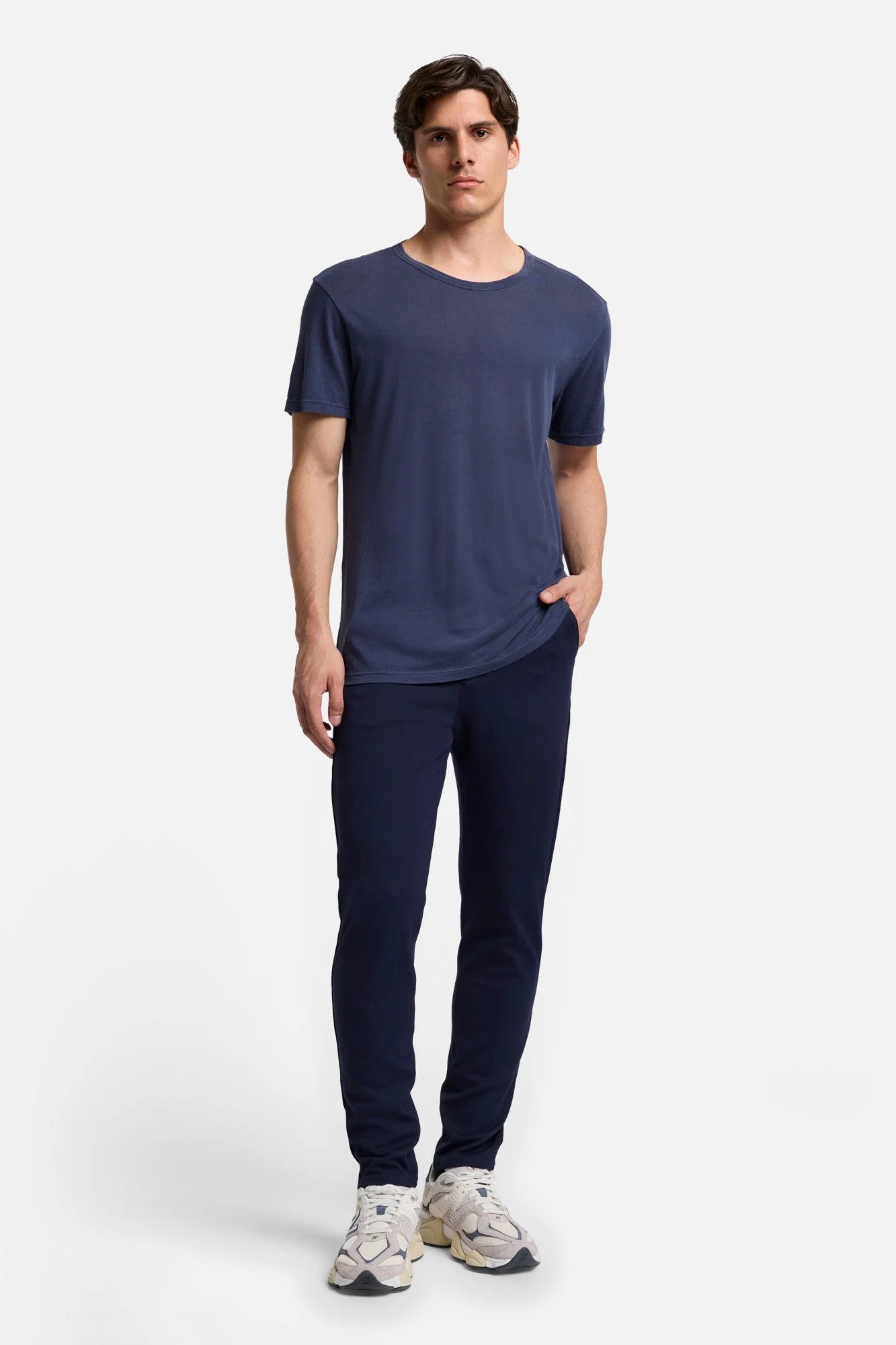 Featherweight Cotton Tee in Navy - 1