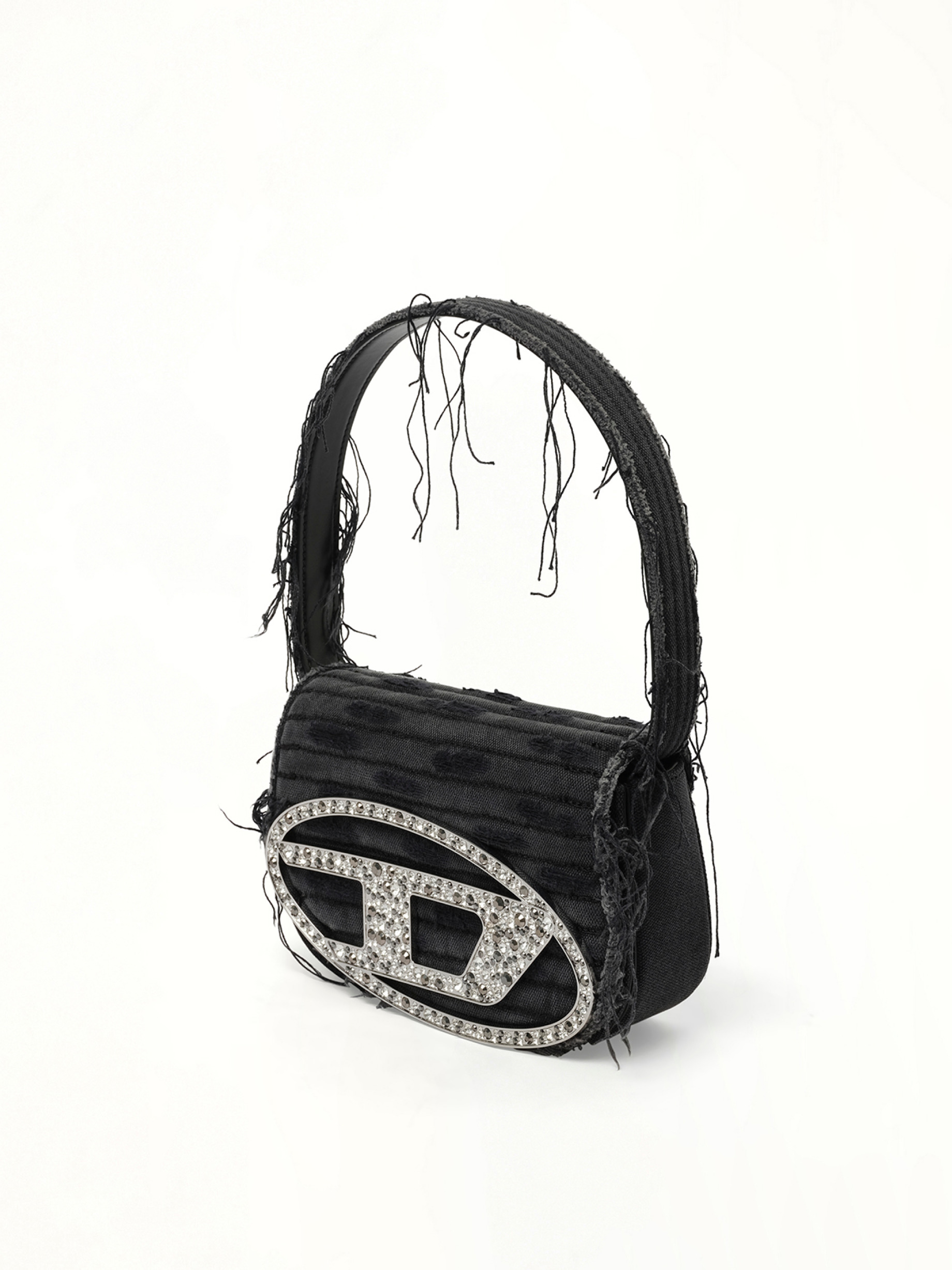 1DR Denim Shoulder Bag in Black - 2