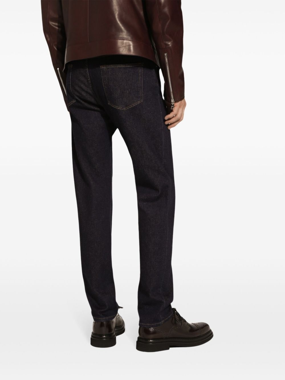 logo plaque slim-fit jeans - 5