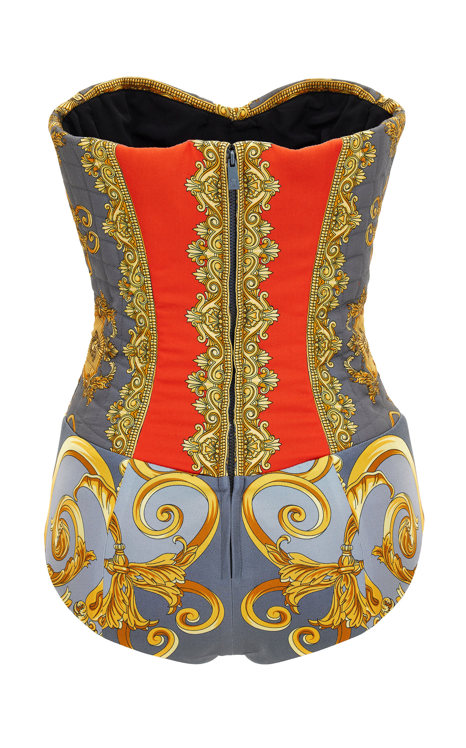 Printed Satin-Cotton Bustier Top print - 2