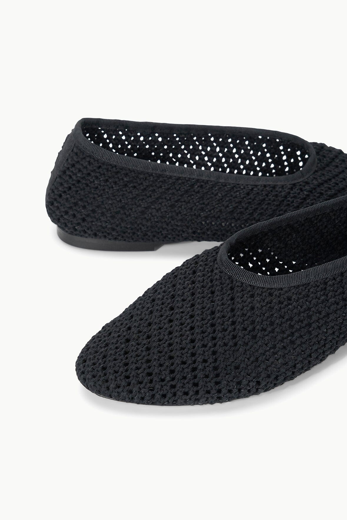 STAUD ALBA BALLET FLAT BLACK CROCHET - 6