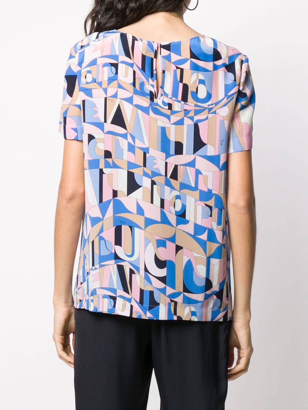 abstract print T-shirt - 4