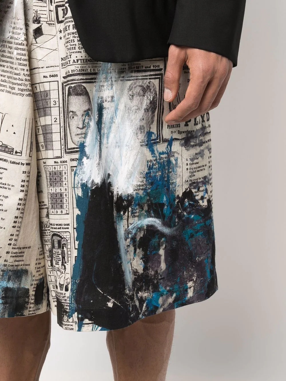 newspaper-print shorts - 5