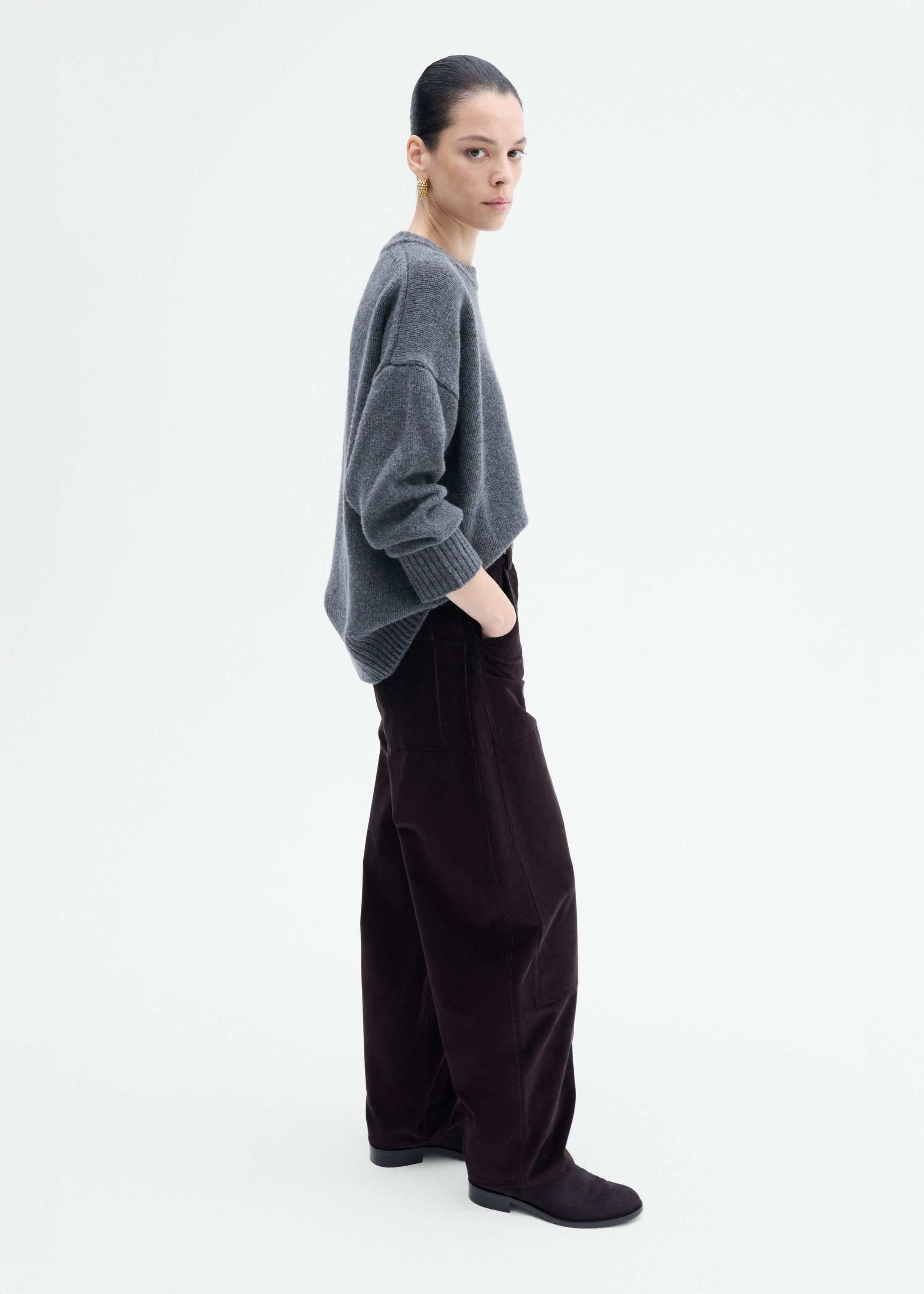 Boyfriend Crew Neck in Wool Cashmere - 2