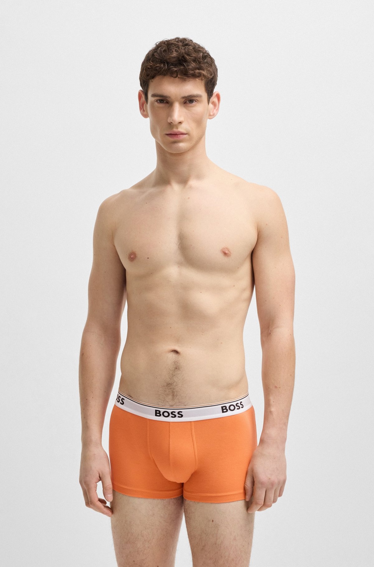 THREE-PACK OF STRETCH-COTTON TRUNKS WITH LOGO WAISTBANDS - 6