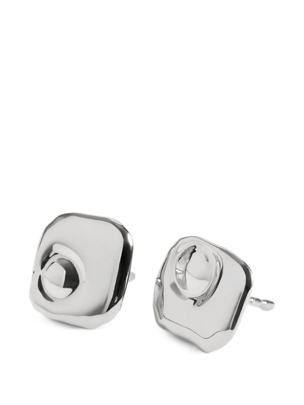 hammered-effect stud earrings - 1
