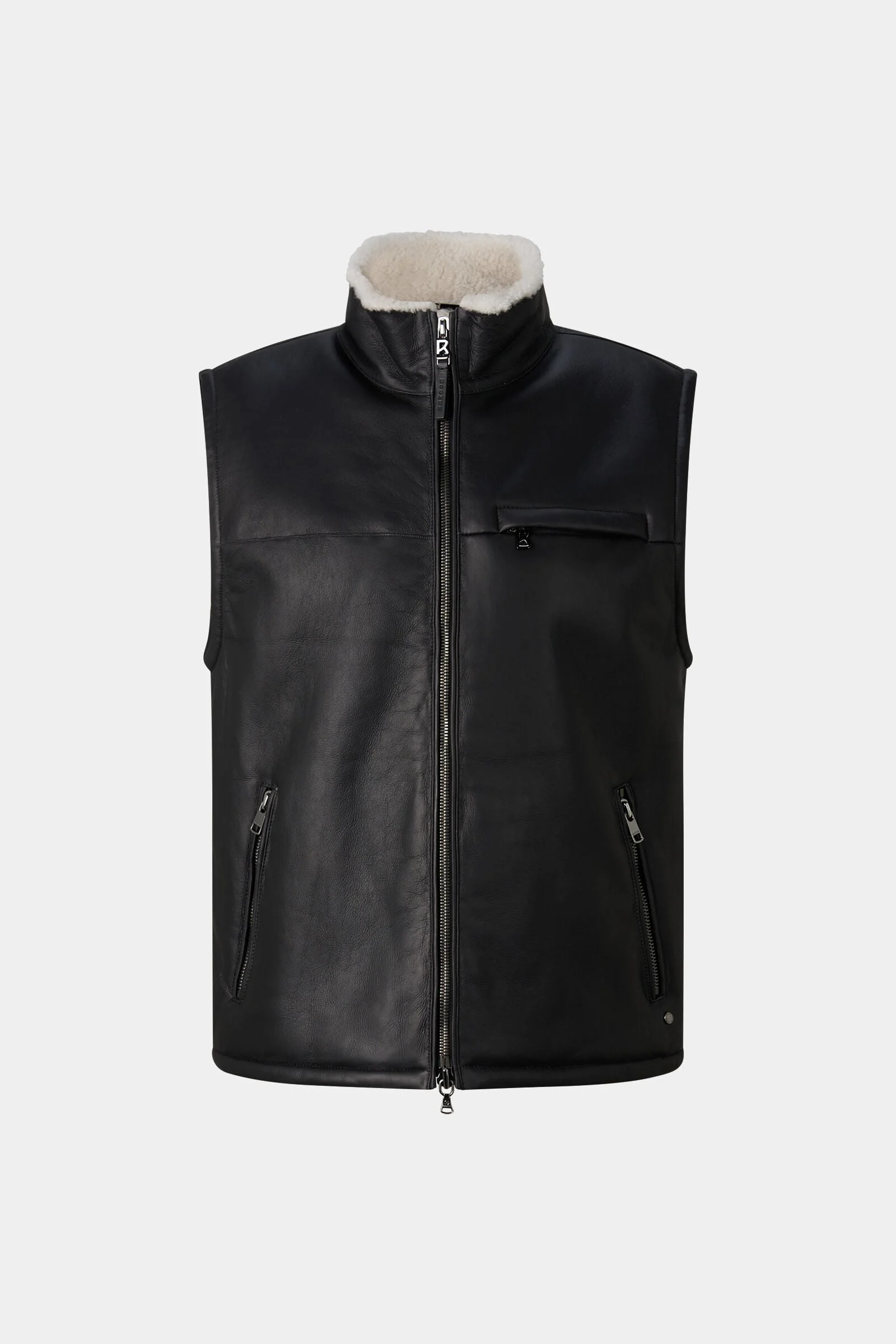 Rosso Lambskin Vest in Black - 1