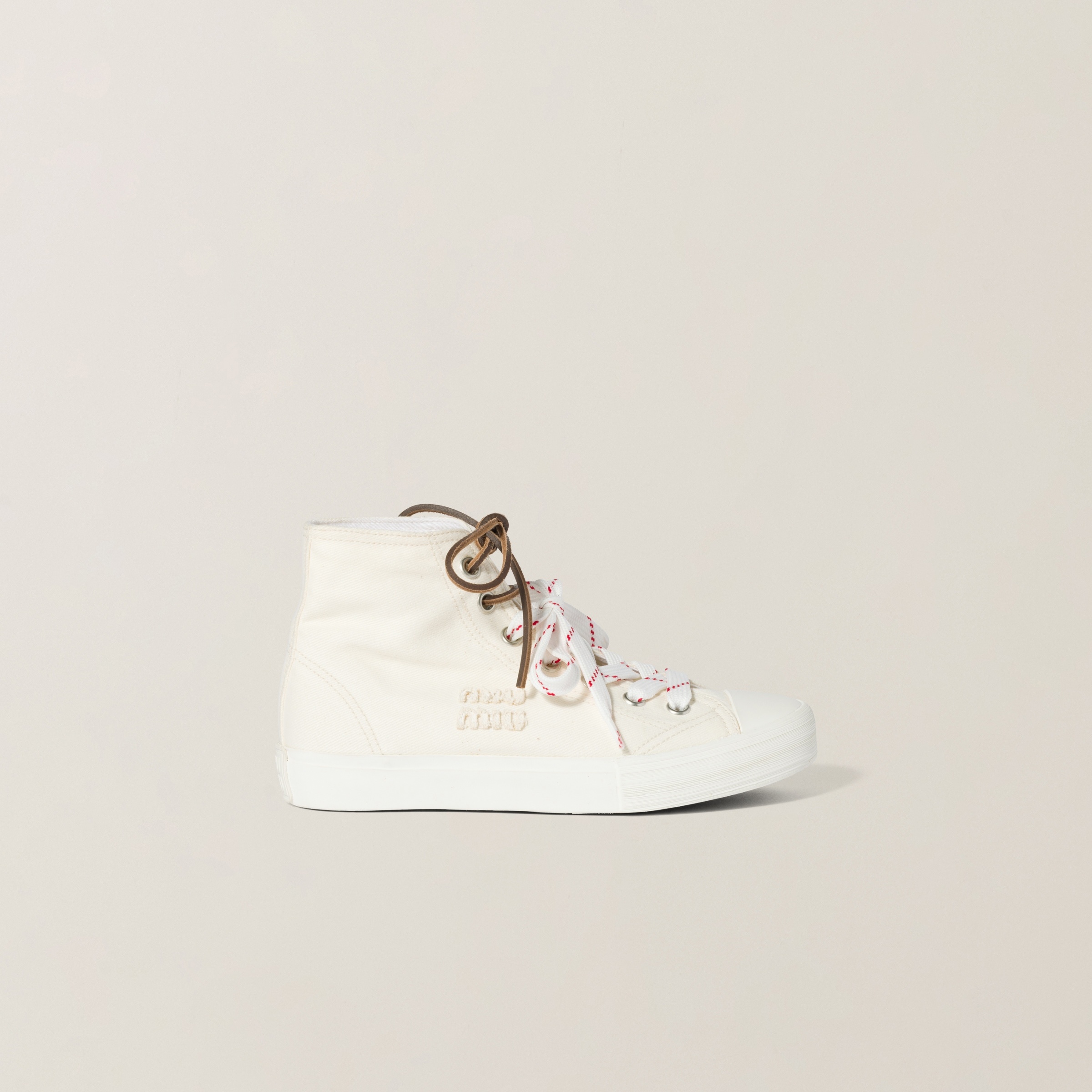 Washed denim high-top sneakers - 2