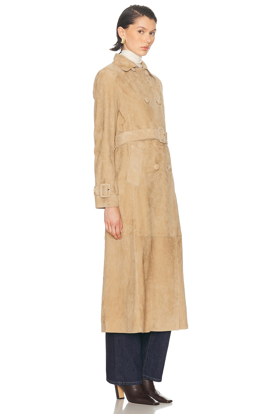 Tate Suede Trench Coat - 3