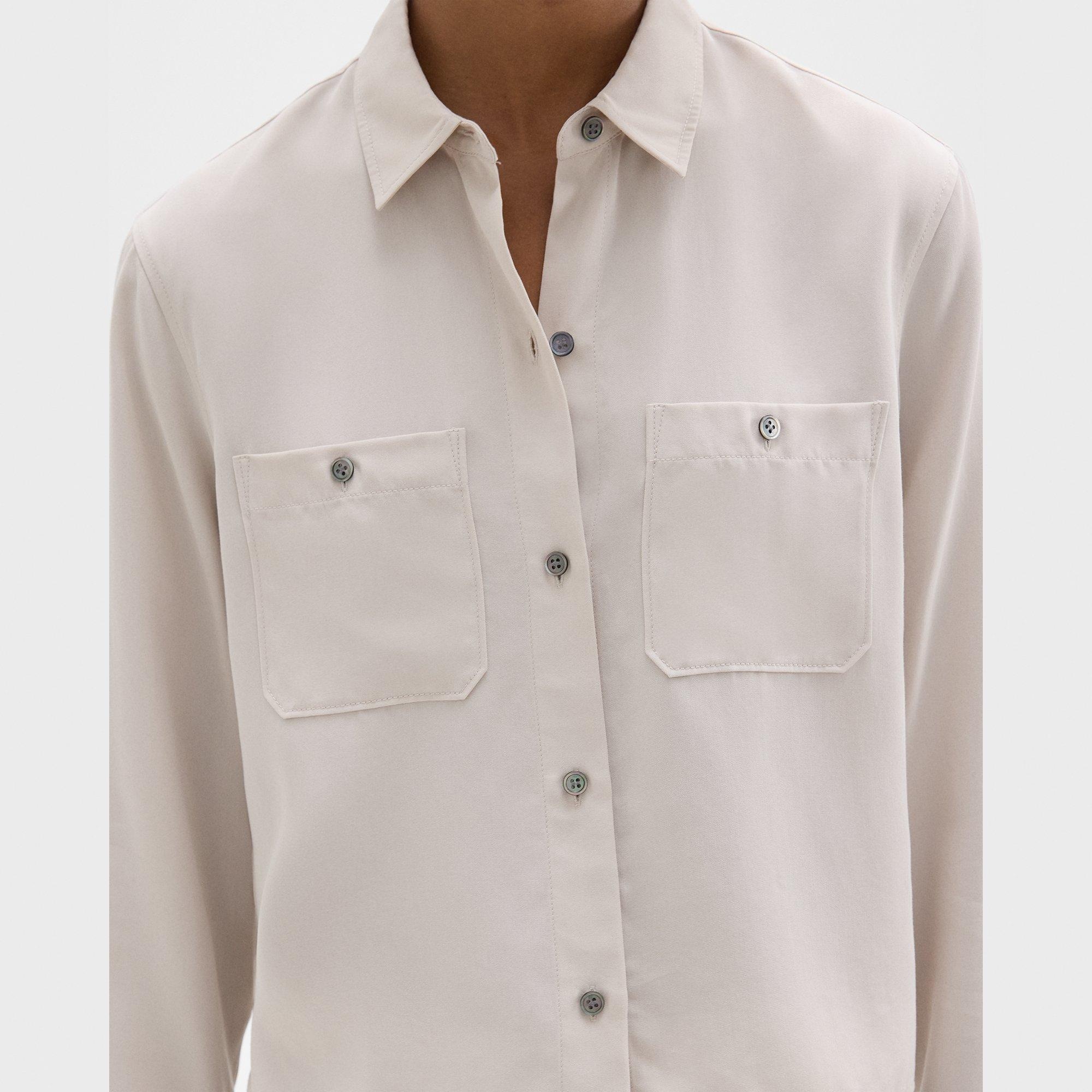 Patch Pocket Shirt in Fluid Twill - 5