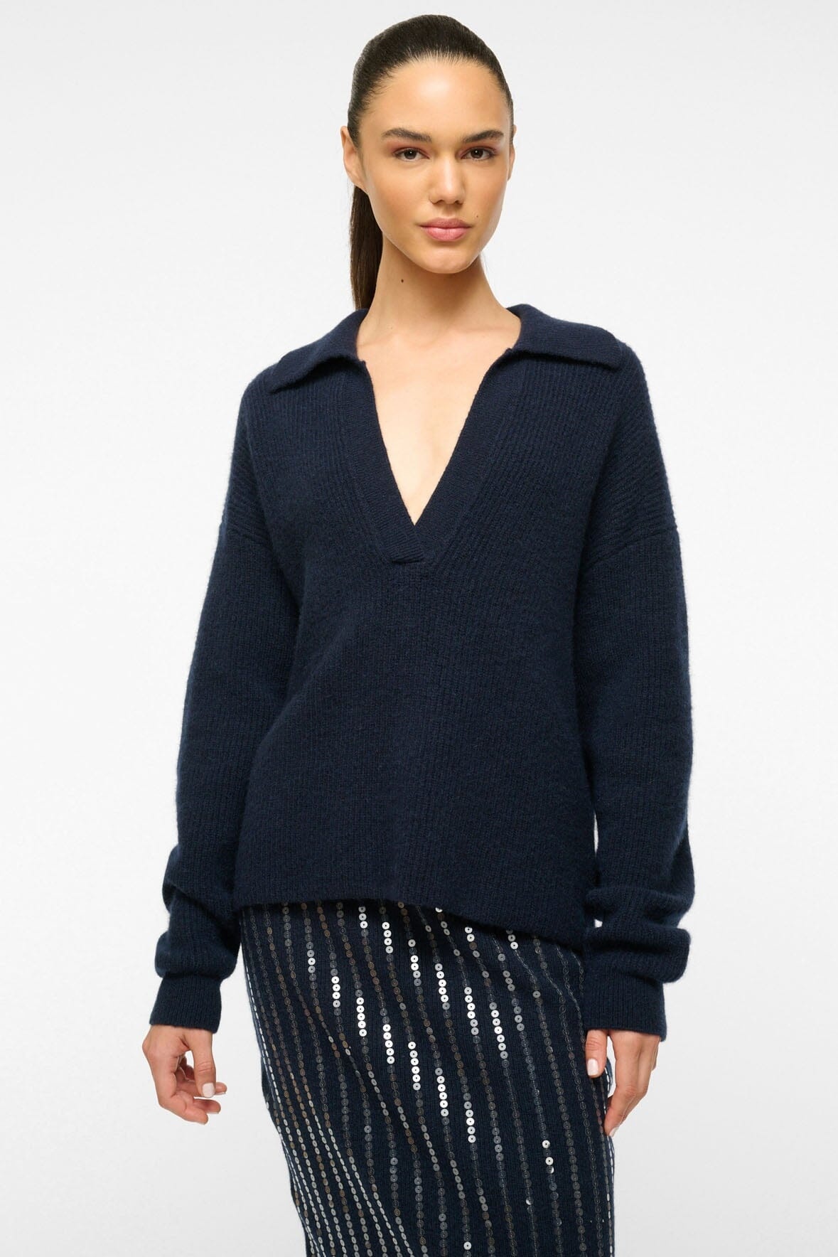 STAUD RUSTON SWEATER NAVY - 2
