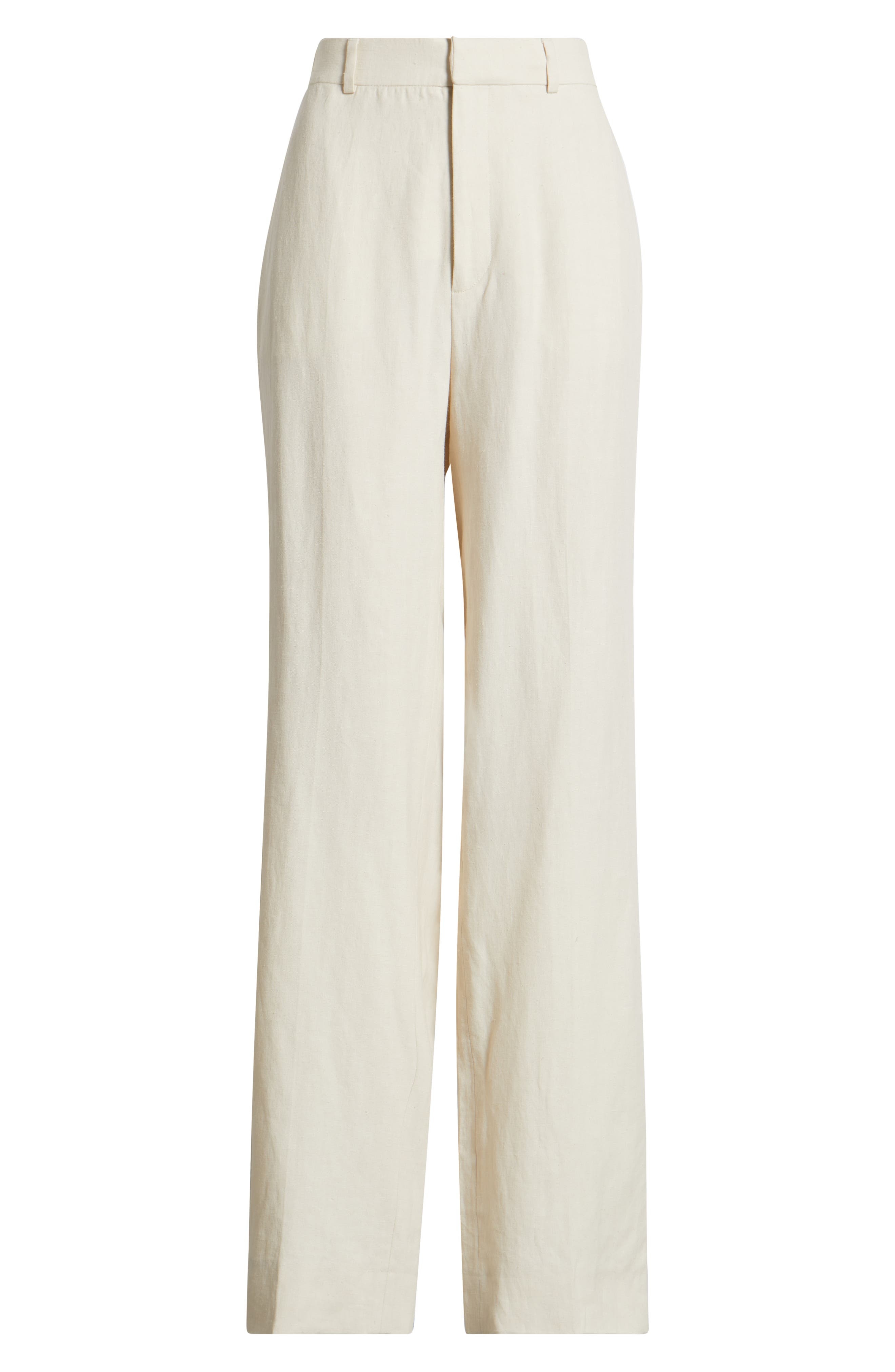 FRAME The Linen Blend Straight Leg Pants in White at Nordstrom - 5
