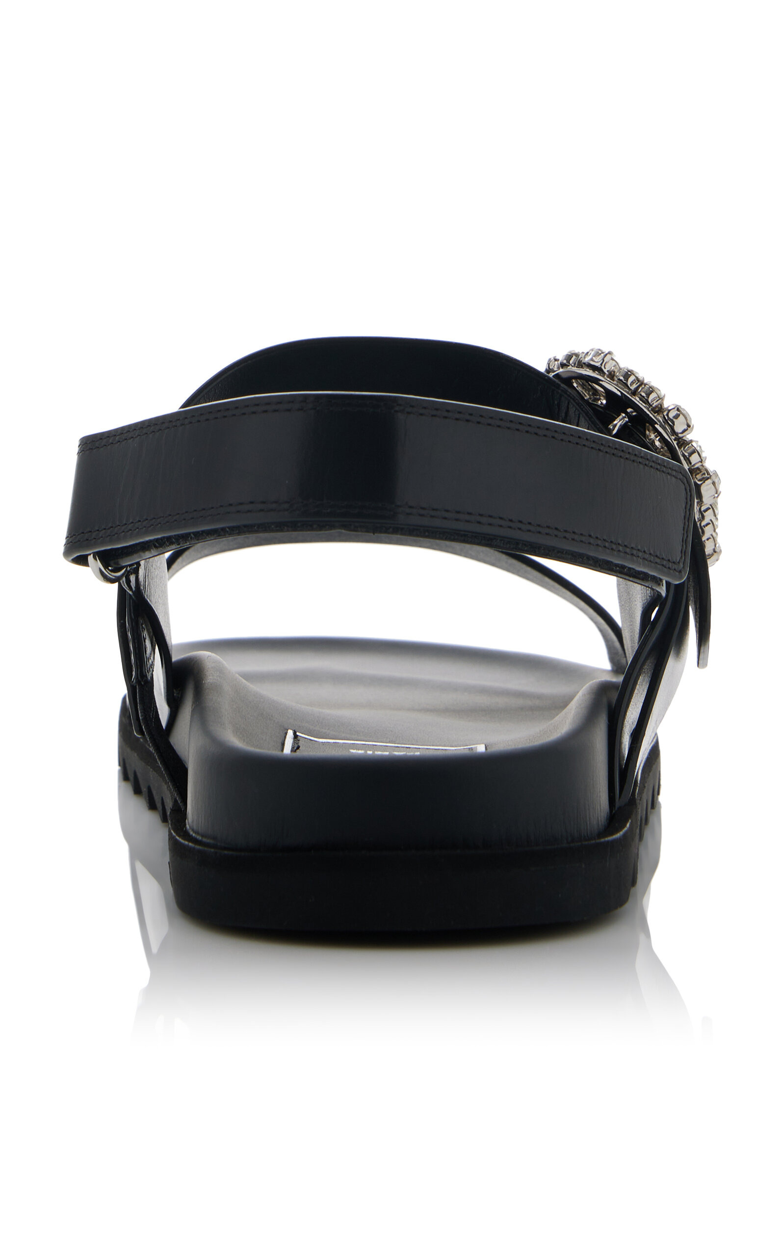 Slidy Viv Crystal-Embellished Leather Sandals black - 5