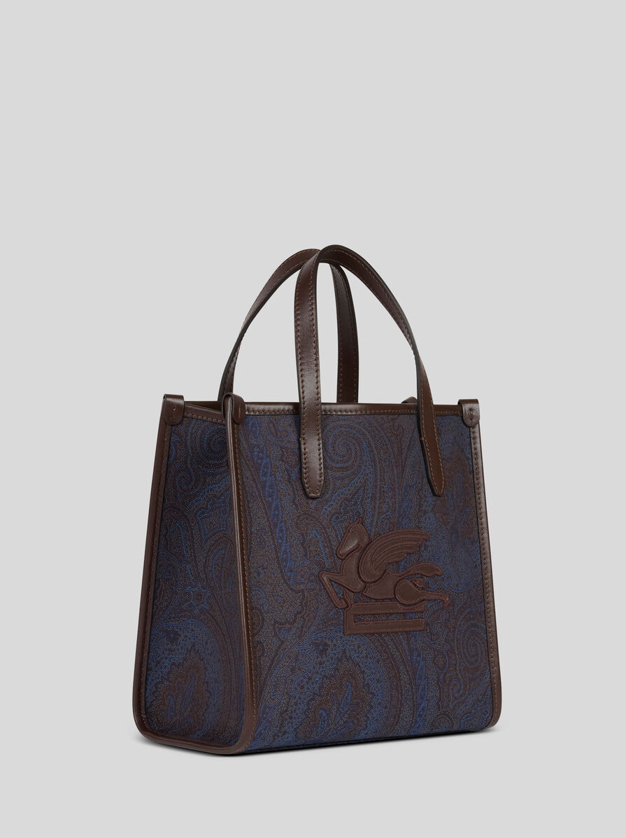 SMALL LOVE TROTTER BAG WITH BLUE PAISLEY MOTIF - 4