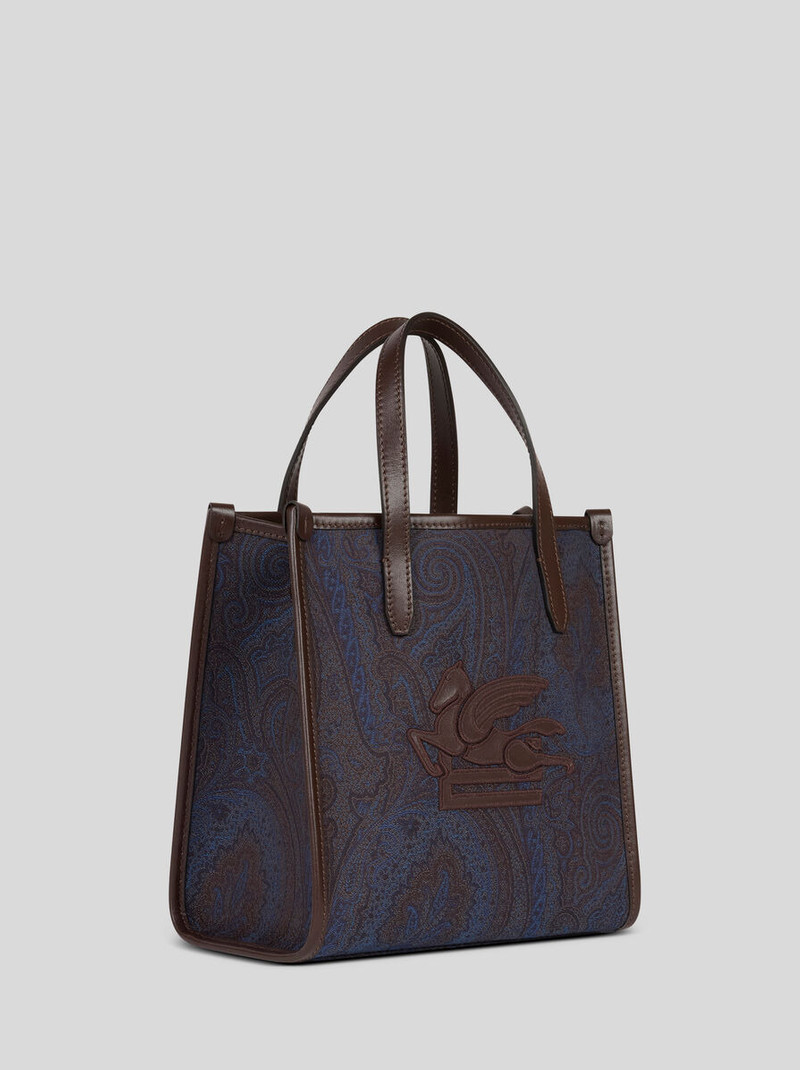 SMALL LOVE TROTTER BAG WITH BLUE PAISLEY MOTIF 4